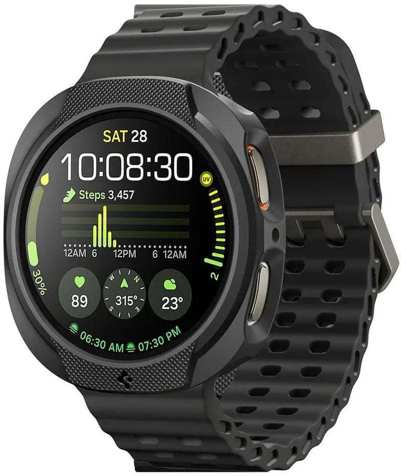 Liquid Air - Hoesje Geschikt voor Samsung Galaxy Watch 8 44MM - Bumper Case Matte von Spigen in Schwarz – Produktfoto