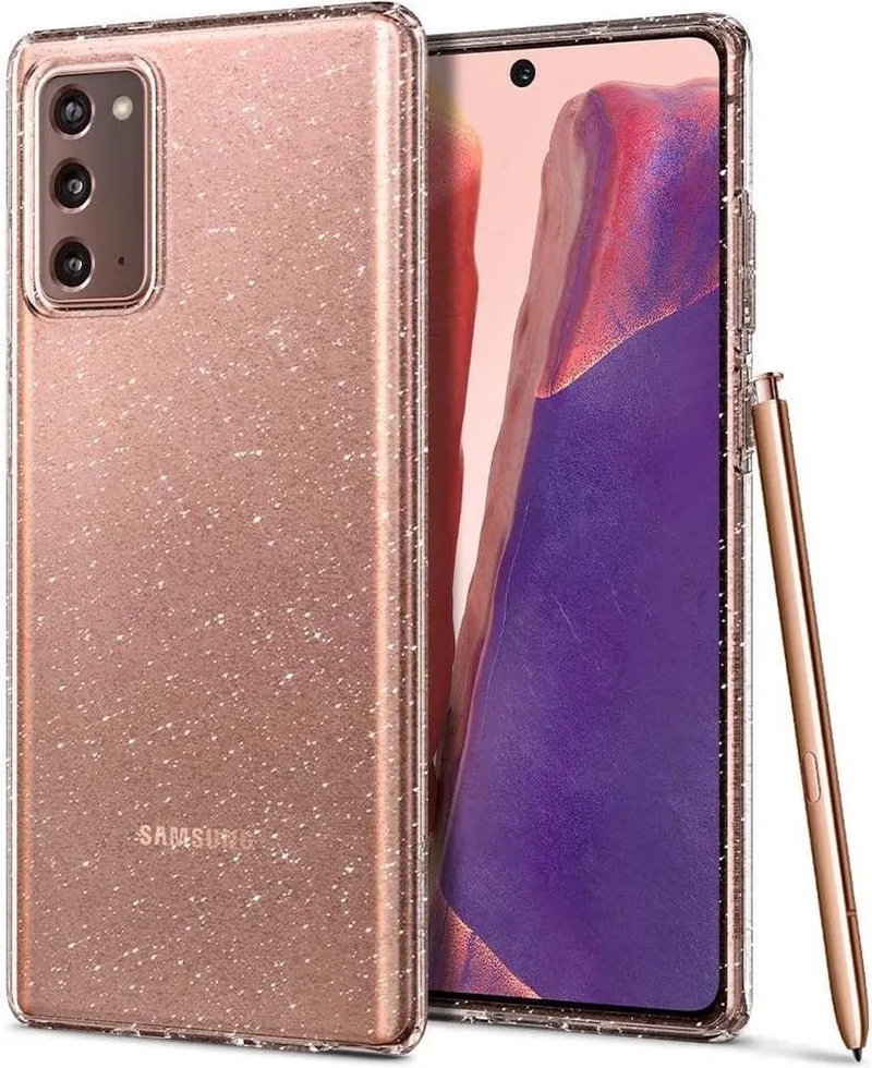 Liquid Air Hoesje Samsung Galaxy Note 20 Glitter by Spigen in Transparent – product photo