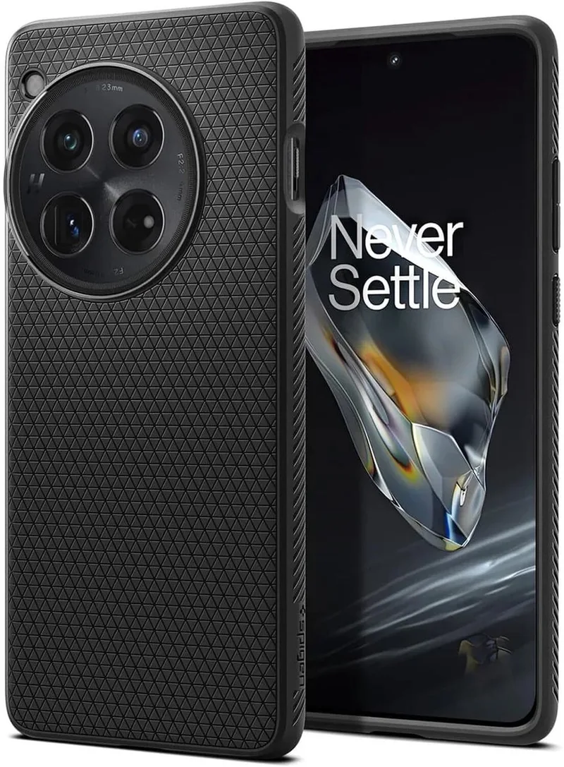 Liquid Air Hoesje voor de OnePlus 12 - Back Cover Flexibel TPU Matte van Spigen in Zwart – productfoto