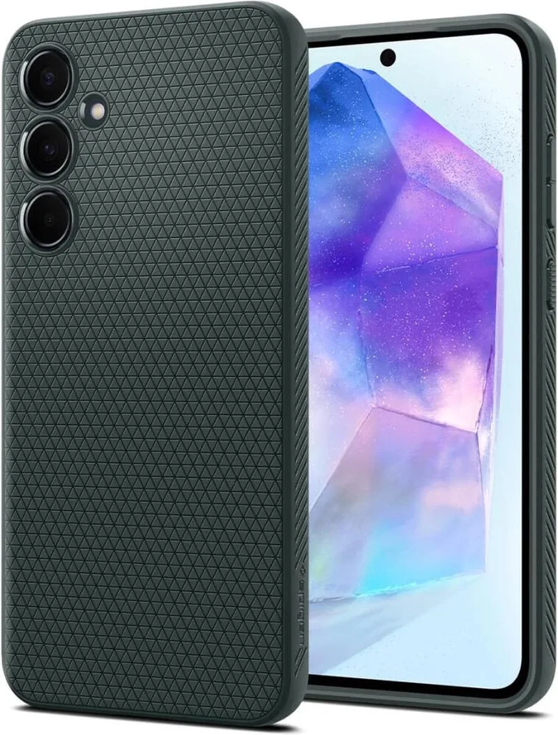 Liquid Air Hoesje voor de Samsung Galaxy A55 - Back Cover Flexibel TPU van Spigen in Groen – productfoto