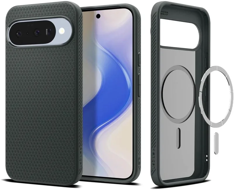 Liquid Air MagFit Hoesje Geschikt voor Google Pixel 10 / 10 Pro - Compatibel met MagSafe - Back Cover Flexibel TPU de Spigen en Vert – photo produit