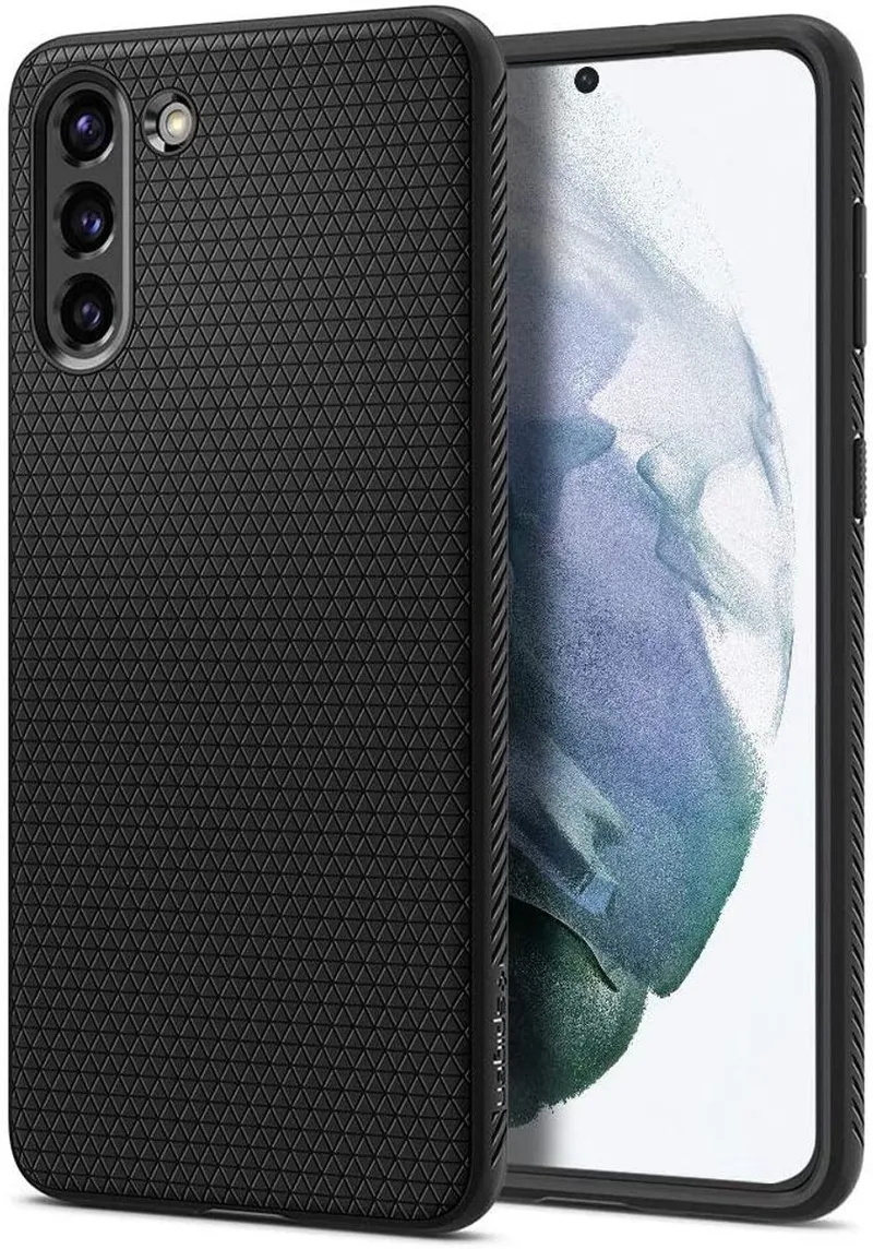 Liquid Air Samsung Galaxy S21 Plus Hoesje von Spigen in Schwarz – Produktfoto