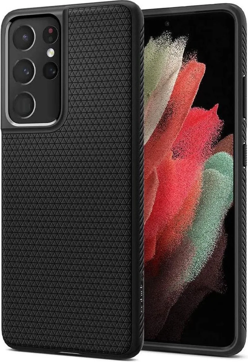 Liquid Air Samsung Galaxy S21 Ultra Hoesje by Spigen in Black – product photo