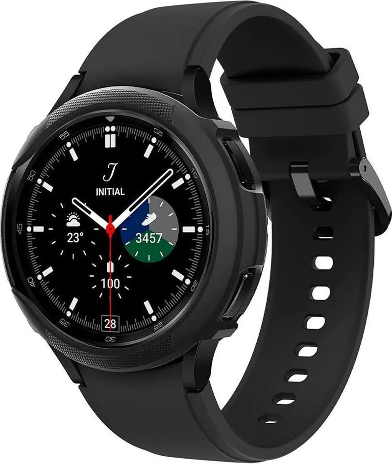 Liquid Air - Samsung Galaxy Watch 4 Classic 42MM Hoesje von Spigen in Schwarz – Produktfoto