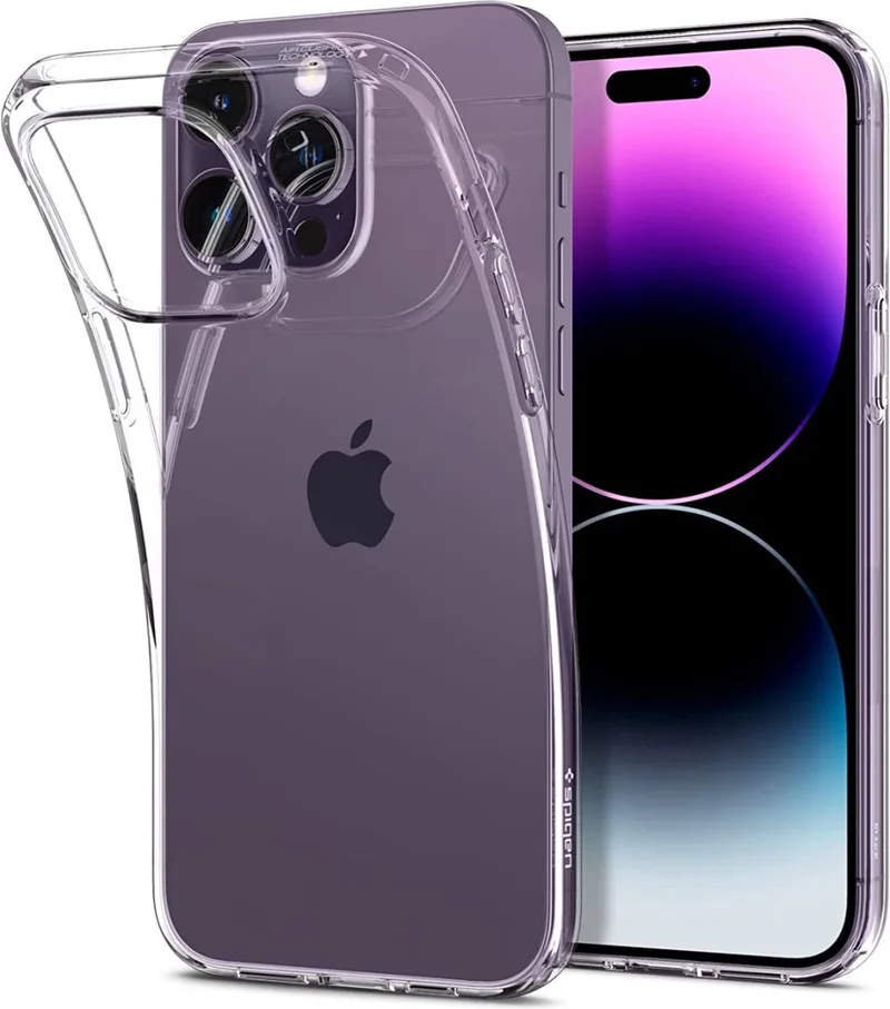 Liquid Crystal Apple iPhone 14 Pro Hoesje de Spigen en Transparent – photo produit