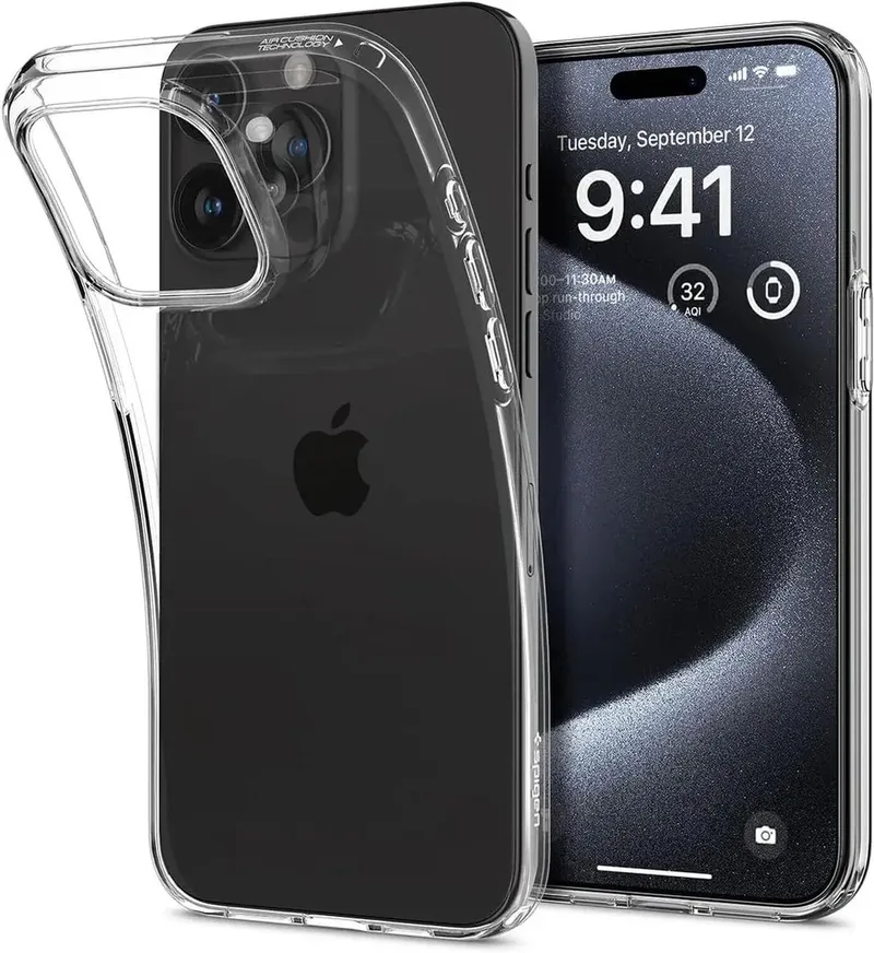 Liquid Crystal Apple iPhone 15 Pro Hoesje från Spigen i Transparent – produktbild