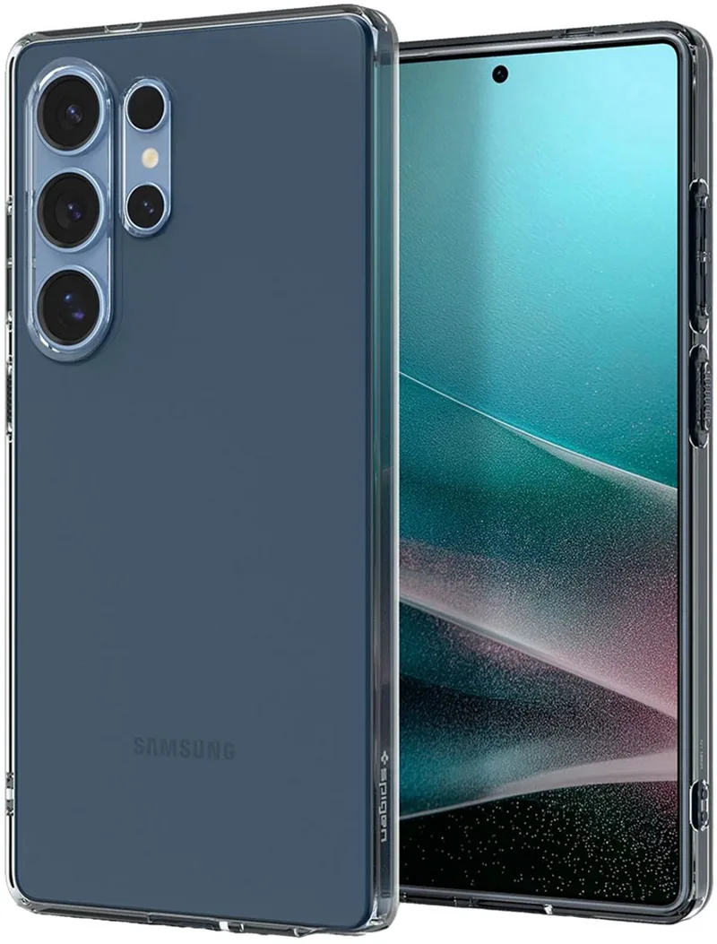 Liquid Crystal Backcover geschikt voor Samsung Galaxy S25 Ultra - Space Crystal från Spigen i Transparent – produktbild