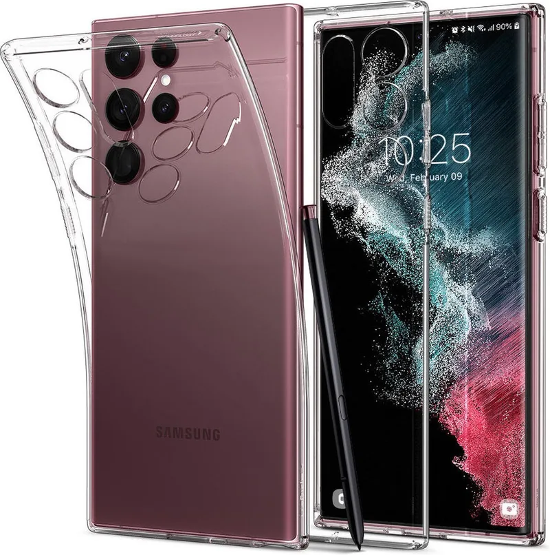 Liquid Crystal Hoesje Geschikt voor Samsung Galaxy S22 Ultra by Spigen in Transparent – product photo