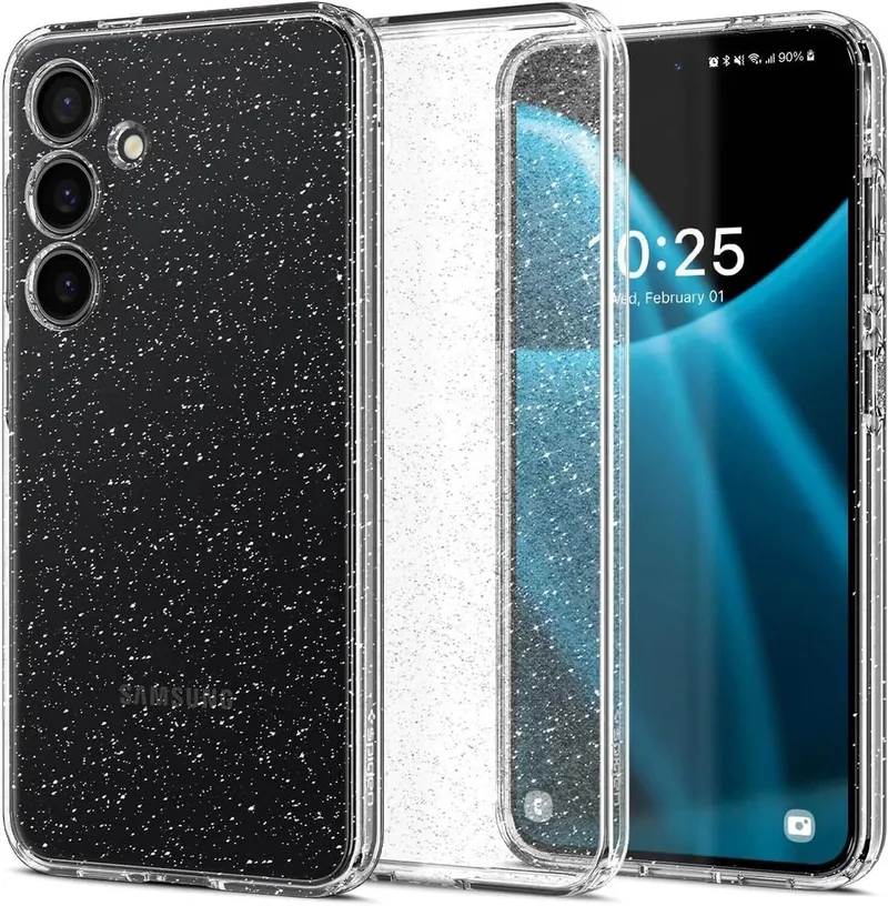 Liquid Crystal Hoesje Geschikt voor Samsung Galaxy S24 Back Cover Glitter fra Spigen i Gennemsigtig – produktbillede