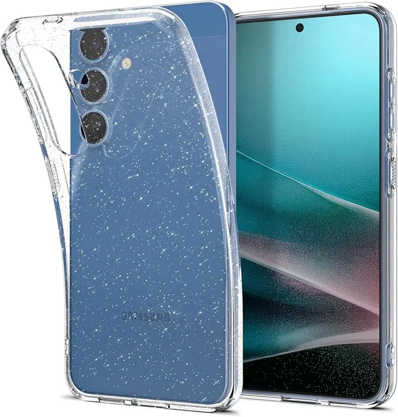 Liquid Crystal Hoesje Geschikt voor Samsung Galaxy S25 - Back Cover TPU Glitter från Spigen i Transparent – produktbild