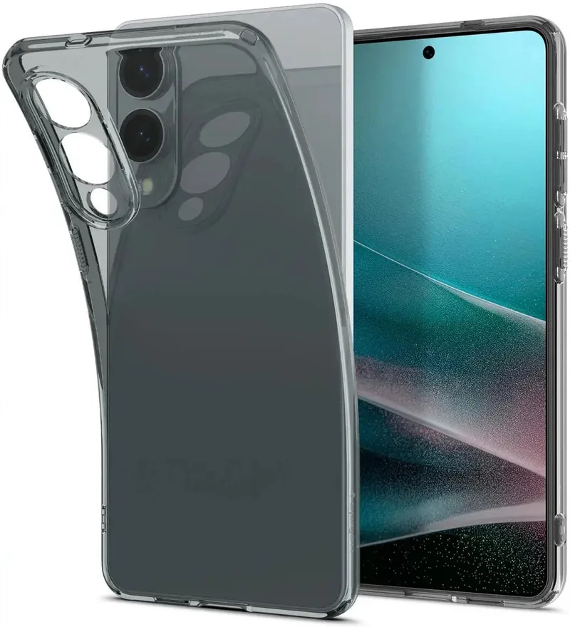 Liquid Crystal Hoesje Geschikt voor Samsung Galaxy S25 Edge - Back Cover TPU Transparant från Spigen i Svart – produktbild
