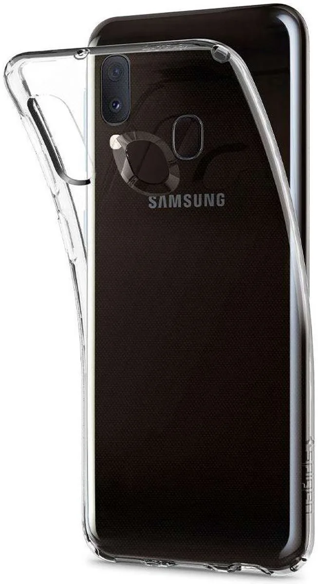 Liquid Crystal Hoesje Samsung Galaxy A20E van Spigen in Transparant – productfoto