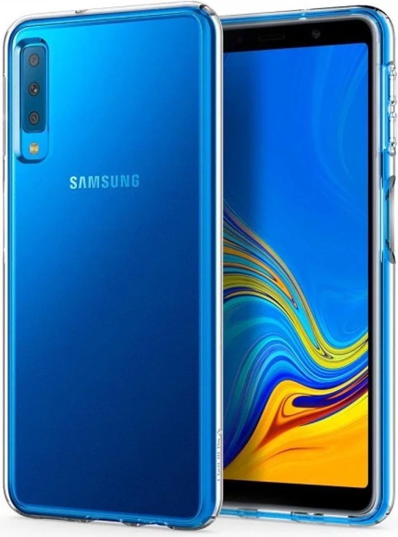 Liquid Crystal Hoesje Samsung Galaxy A7 (2018) van Spigen in Transparant – productfoto