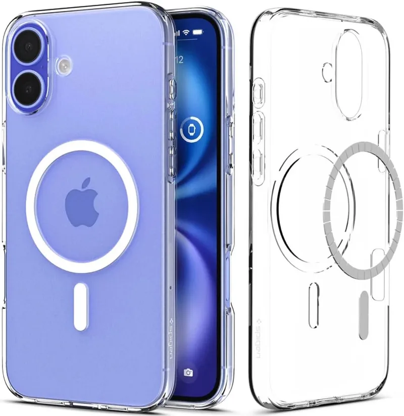 Liquid Crystal MagFit Hoesje Geschikt voor Apple iPhone 16 - Compatibel met MagSafe - Back Cover TPU von Spigen in Transparent – Produktfoto