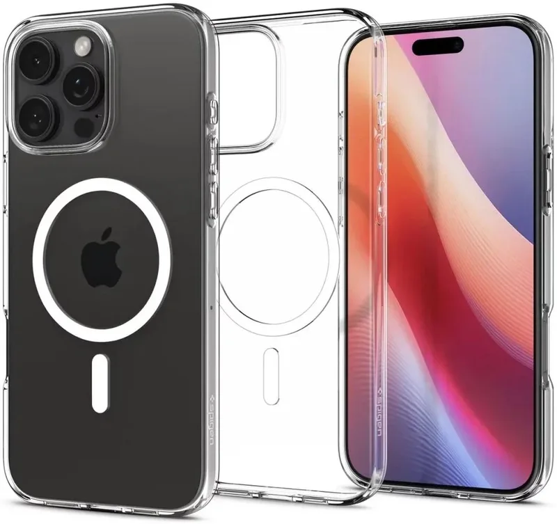 Liquid Crystal MagFit Hoesje Geschikt voor Apple iPhone 16 Pro - Compatibel met MagSafe - Back Cover TPU de Spigen en Transparent – photo produit