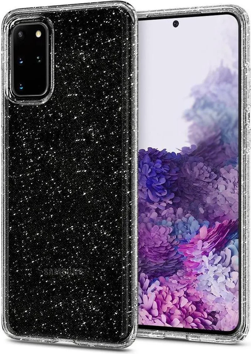 Liquid Crystal Samsung S20 Plus Hoesje Glitter Crystal Quartz van Spigen in Transparant – productfoto