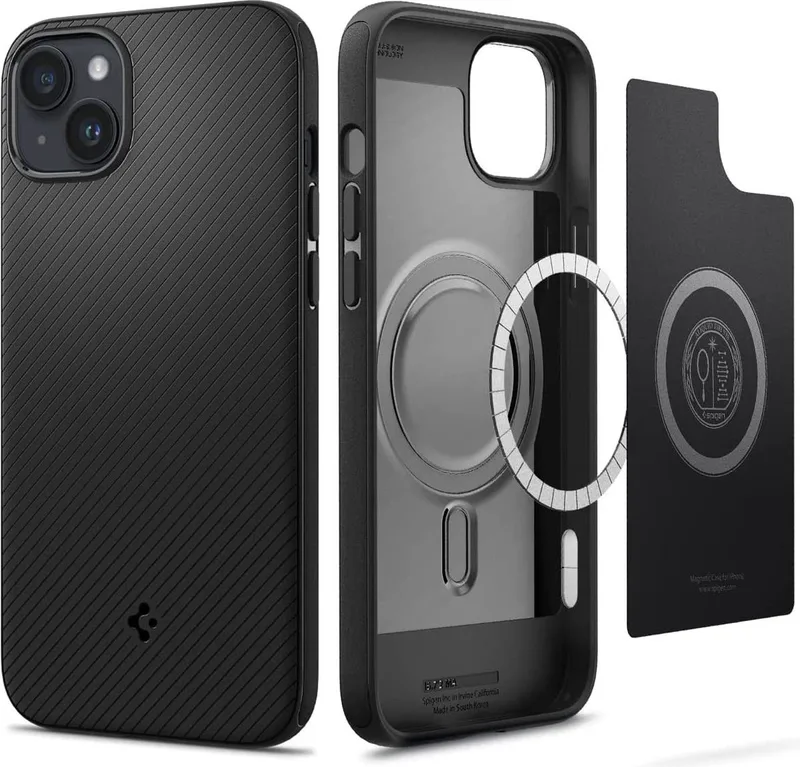 Mag Armor Apple iPhone 14 Plus Hoesje MagSafe Back Cover van Spigen in Zwart – productfoto