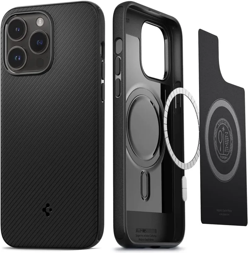 Mag Armor Apple iPhone 14 Pro Hoesje MagSafe Back Cover van Spigen in Zwart – productfoto