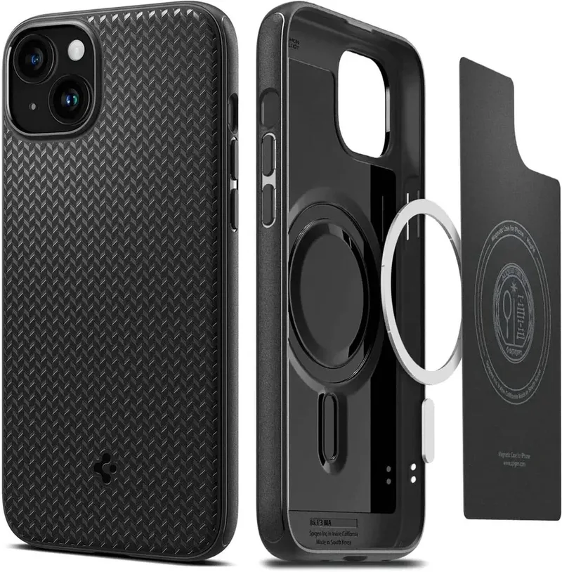 Mag Armor Apple iPhone 15 Hoesje MagSafe Back Cover de Spigen en Noir – photo produit