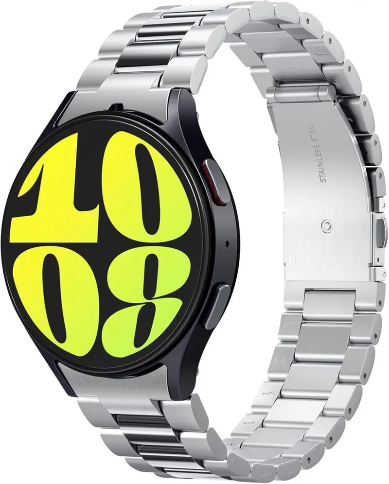 Modern Fit - Geschikt Voor Samsung Galaxy Watch 7 40/44MM, 6 44MM, 6 Classic 43/47MM - Bandje - RVS von Spigen in Silber – Produktfoto