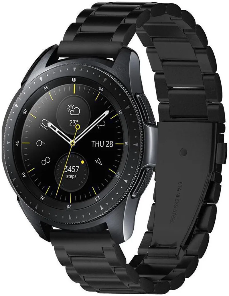 Modern Fit Universeel Smartwatch 20MM Bandje RVS von Spigen in Schwarz – Produktfoto