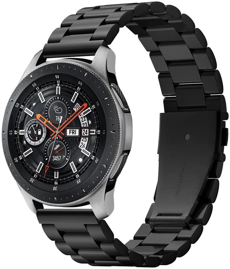 Modern Fit - Universeel Smartwatch 22MM Bandje - RVS van Spigen in Zwart – productfoto