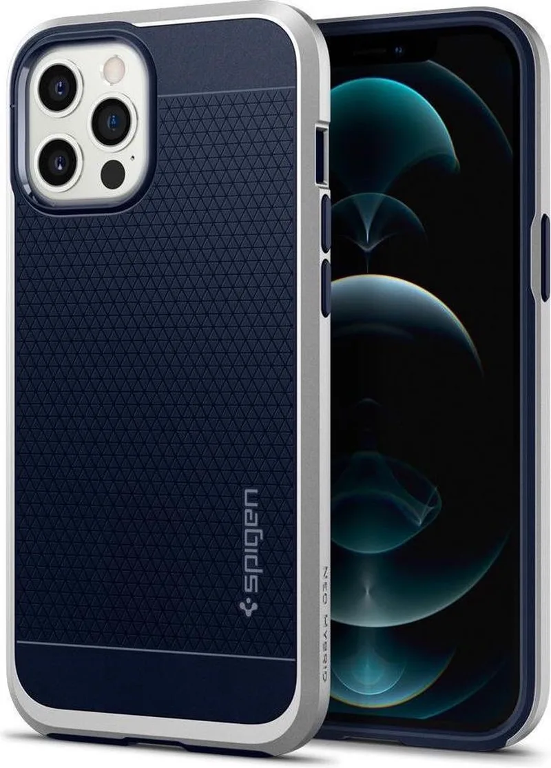 Neo Hybrid Apple iPhone 12 Pro Max Hoesje Satin Silver de Spigen en Noir – photo produit