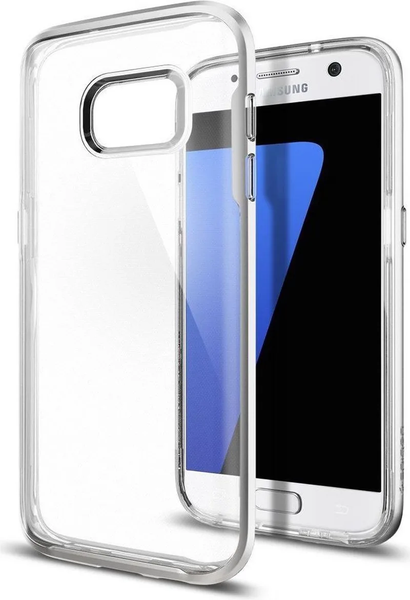 Neo Hybrid Crystal Case Samsung Galaxy S7 Satin Silver fra Spigen i Gennemsigtig – produktbillede