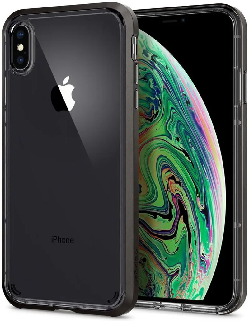 Neo Hybrid Crystal Hoesje iPhone XS Max Crystal Gunmetal från Spigen i Svart – produktbild