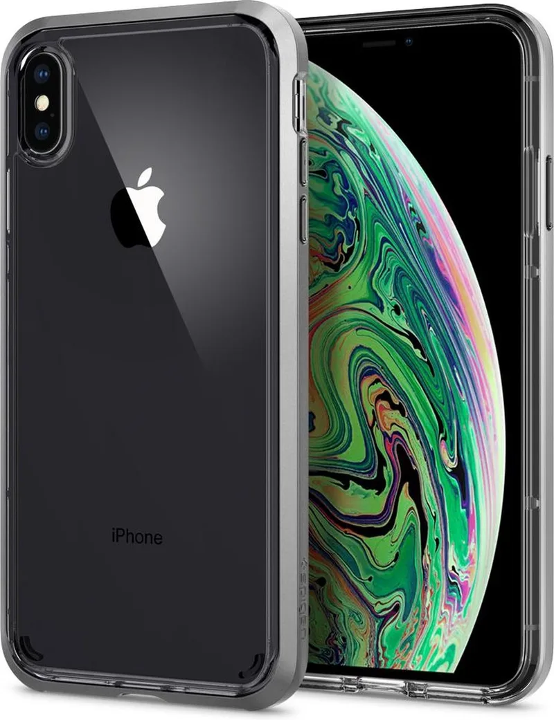 Neo Hybrid Crystal Hoesje iPhone XS Max Crystal Satin Silver från Spigen i Silver – produktbild