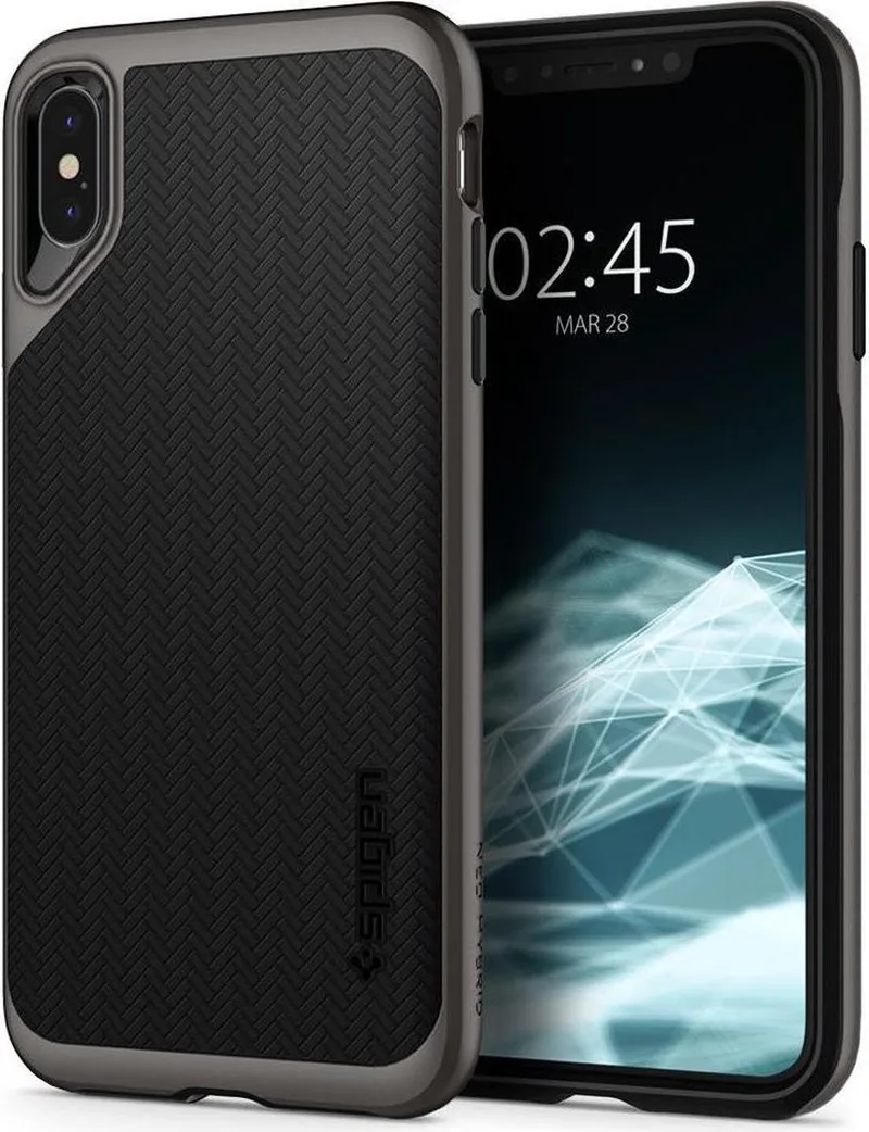 Neo Hybrid Hoesje Apple iPhone XS Max Gunmetal van Spigen in Grijs – productfoto