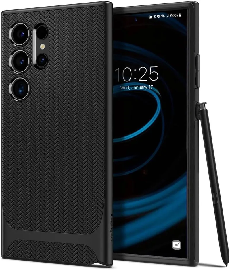 Neo Hybrid Hoesje Geschikt voor Samsung Galaxy S24 Ultra Back Cover från Spigen i Svart – produktbild