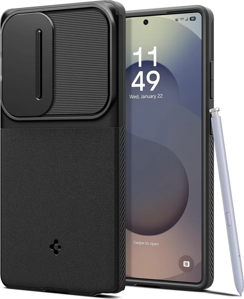Optik Armor geschikt voor Samsung Galaxy S25 Ultra hoesje van Spigen in Zwart – productfoto