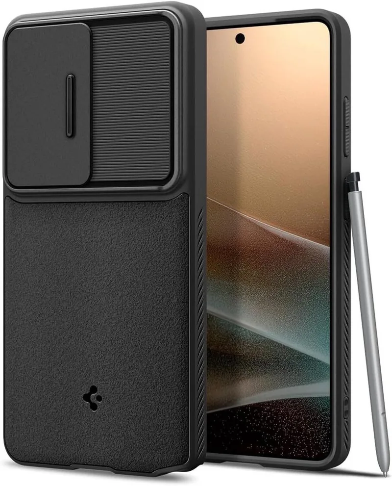 Optik Armor | Hoesje Geschikt voor Samsung Galaxy S26 Ultra | Back Cover met Camera Slider från Spigen i Svart – produktbild