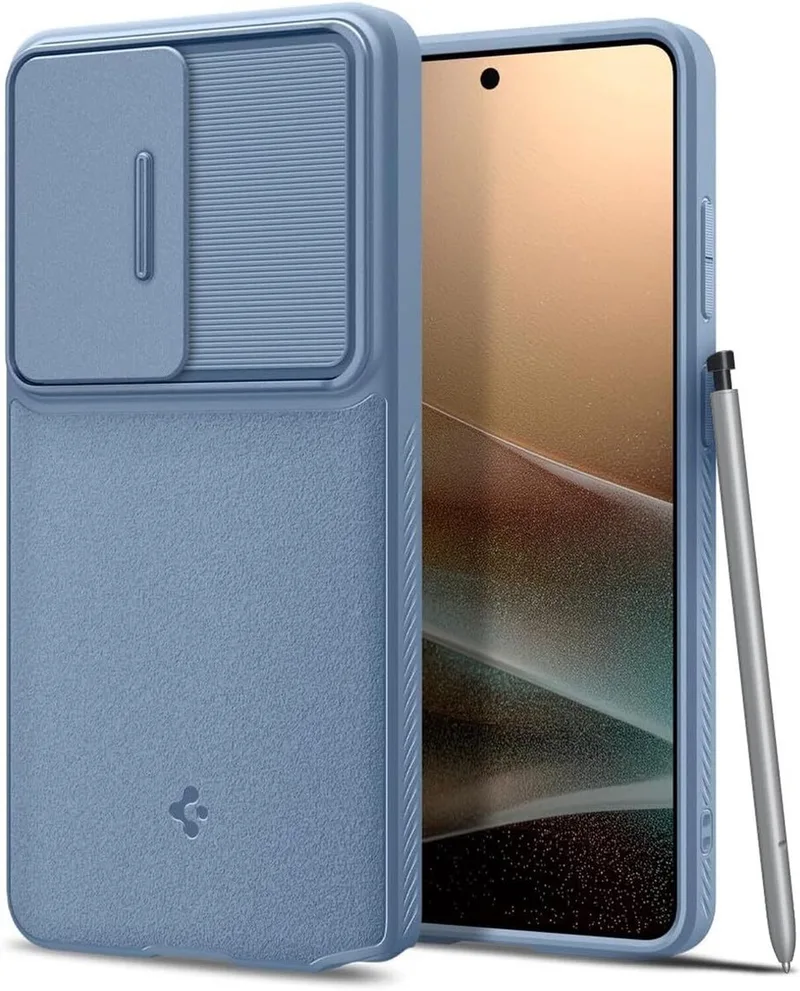 Optik Armor | Hoesje Geschikt voor Samsung Galaxy S26 Ultra | Back Cover met Camera Slider de Spigen en Bleu – photo produit