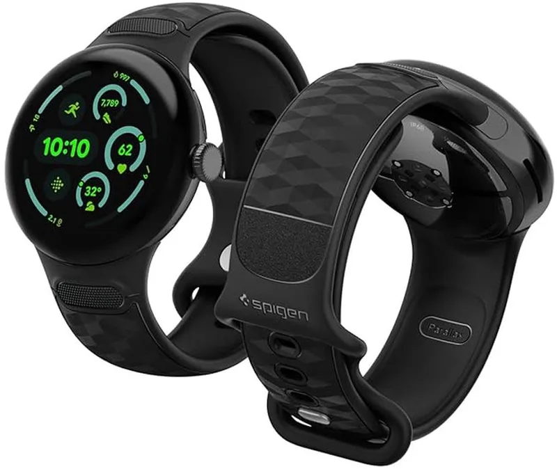 Parallax - Google Pixel Watch 4/3 45MM - Bandje by Spigen in Black – product photo