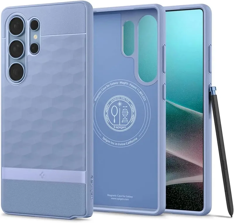 Parallax MagFit Hoesje Geschikt voor Samsung Galaxy S25 Ultra - Back Cover Compatibel met MagSafe / Qi2 fra Spigen i Lilla – produktbillede