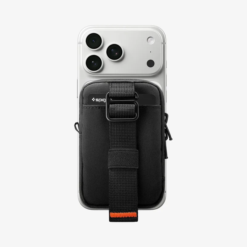 Phone Pouch TinTap ZIP MagFit 2 (AFA11564) - MagSafe Wallet, Card, with Belt Holster, Pokets van Spigen in Zwart – productfoto