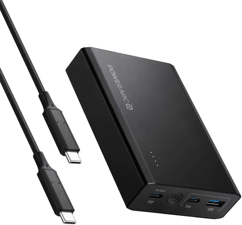 PowerArc ArcPack Powerbank - 60 Watt total - 15.000 mAh van Spigen in Zwart – productfoto