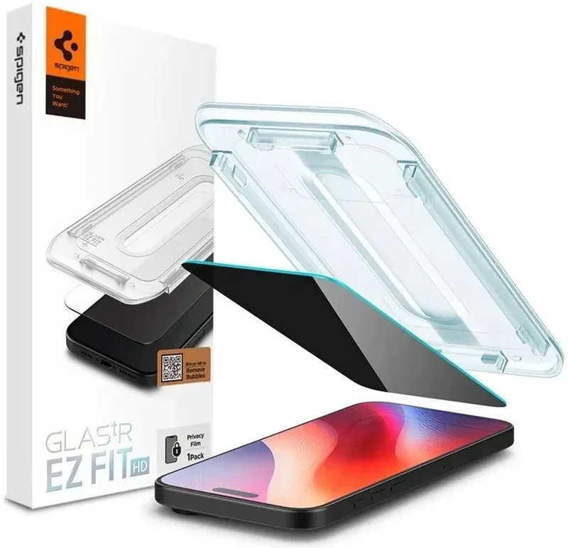 Privacy Glass Geschikt voor Apple iPhone 16 Pro Max - EZ Fit GLAS.tR - 9H Tempered Glass Screen Protector - Case Friendly - Gemakkelijke Installatie - 1-Pack de Spigen – photo produit