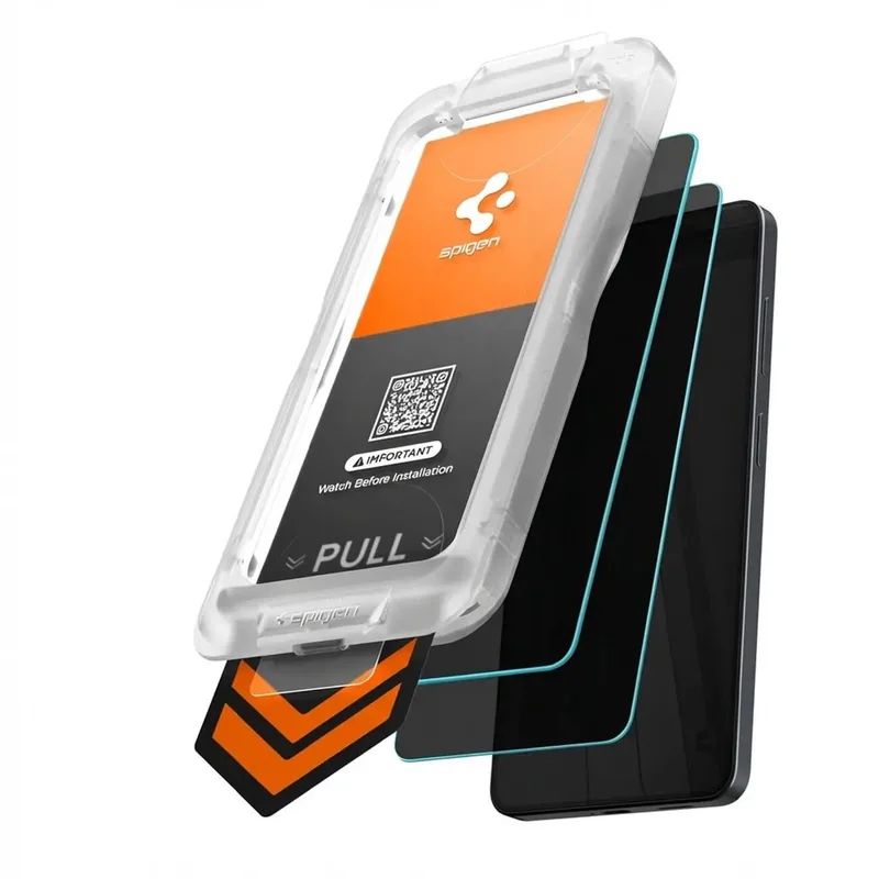 Privacy Glass Geschikt voor Samsung Galaxy S26 - EZ Fit GLAS.tR - 9H Tempered Glass Screen Protector - Case Friendly - Gemakkelijke Installatie - 2-Pack by Spigen – product photo