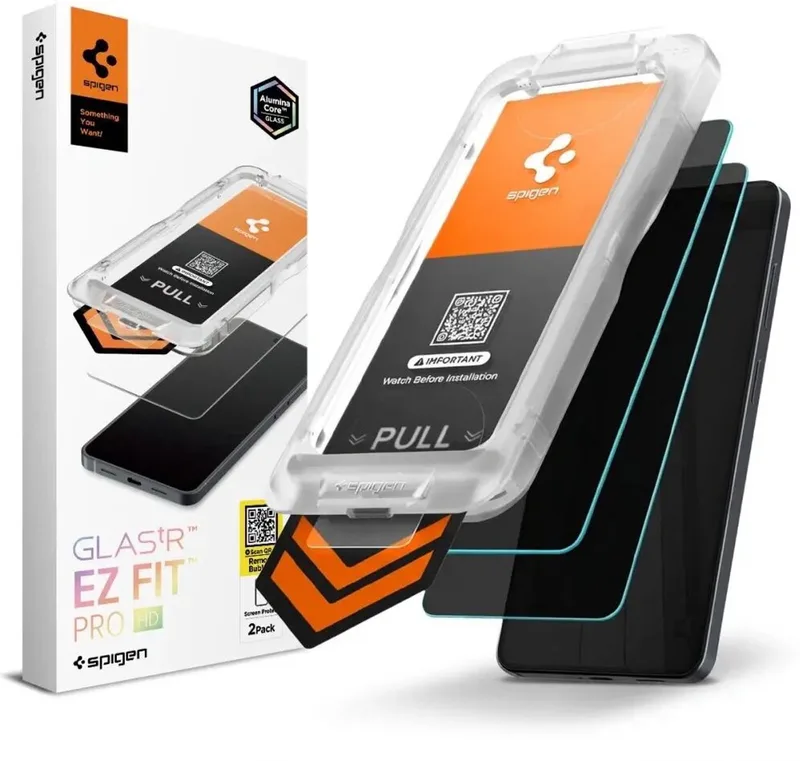 Privacy Glass Geschikt voor Samsung Galaxy S26 Plus - EZ Fit GLAS.tR - 9H Tempered Glass Screen Protector - Case Friendly - Gemakkelijke Installatie - 2-Pack de Spigen – photo produit