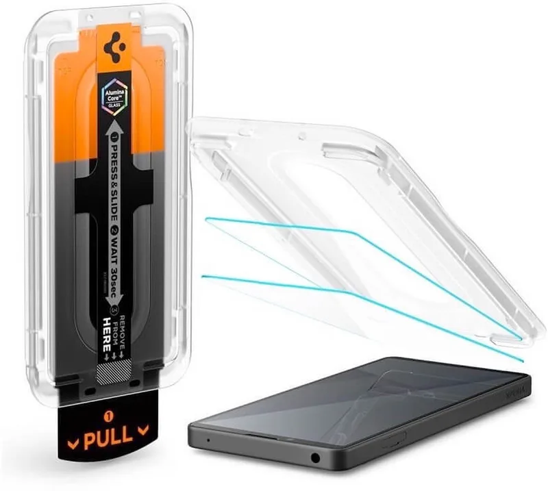 Privacy Glass Geschikt voor Sony Xperia 10 VII - EZ Fit GLAS.tR - 9H Tempered Glass Screen Protector - Case Friendly - Gemakkelijke Installatie - 2-Pack by Spigen – product photo