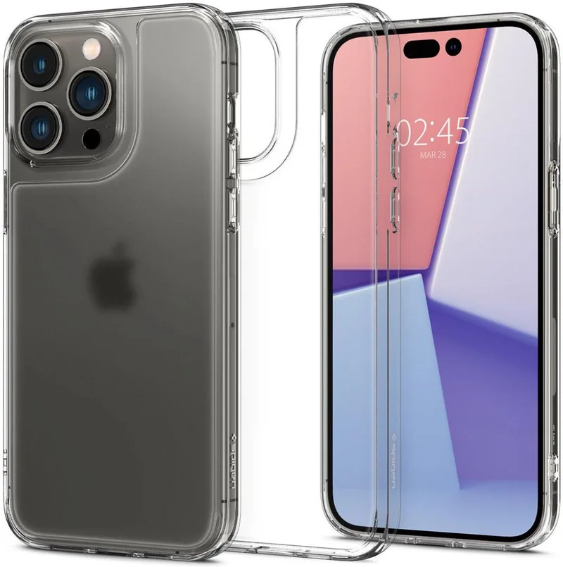 Quartz Hybrid Hoesje Geschikt voor Apple iPhone 14 Pro Matte fra Spigen i Gennemsigtig – produktbillede