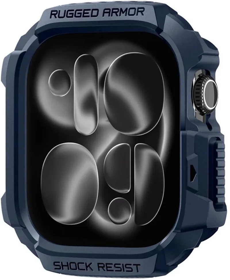 Rugged Armor 2 Hoesje - Geschikt voor Apple Watch 11/10 42MM - Bumper Case van Spigen in Blauw – productfoto