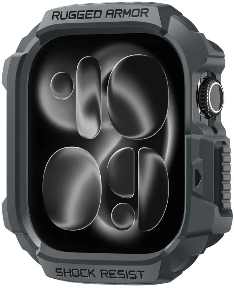 Rugged Armor 2 Hoesje - Geschikt voor Apple Watch 11/10 46MM - Bumper Case Matte van Spigen in Grijs – productfoto