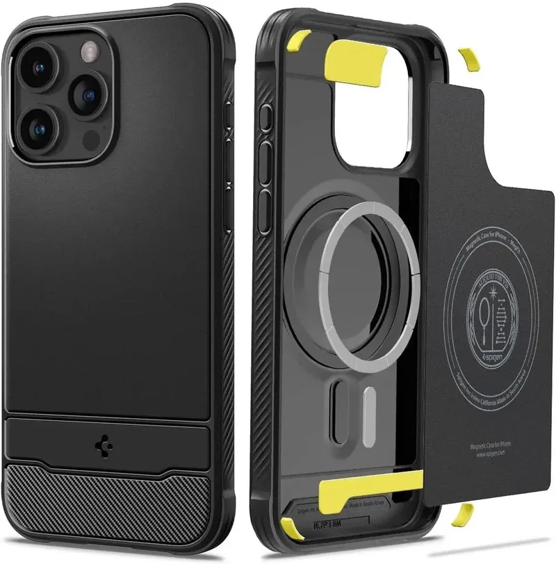 Rugged Armor Apple iPhone 15 Pro Max Hoesje MagSafe de Spigen en Noir – photo produit