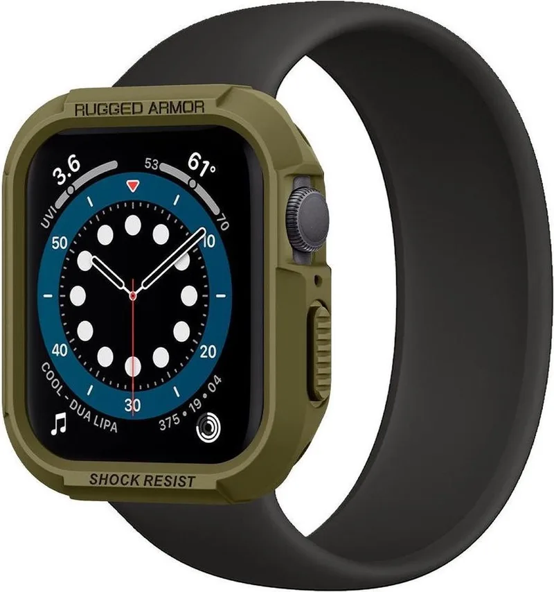 Rugged Armor - Apple Watch 45MM / 44MM Hoesje - Full Protect van Spigen in Groen – productfoto