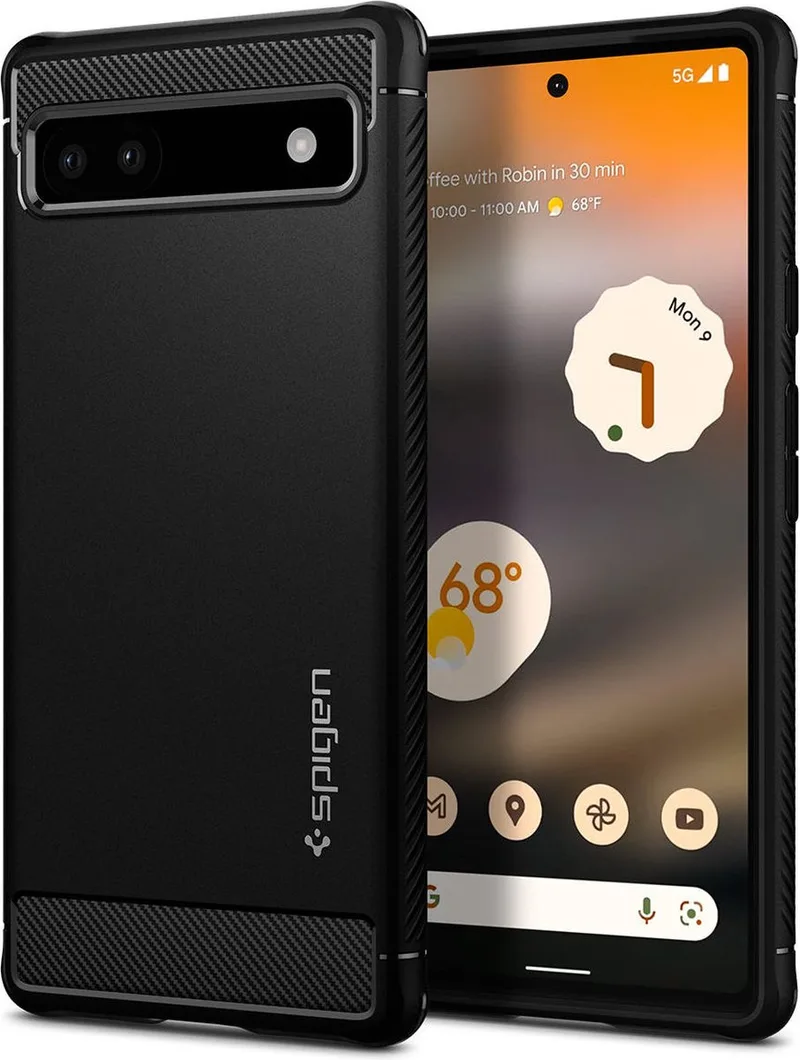 Rugged Armor Google Pixel 6a Hoesje Back Cover de Spigen en Noir – photo produit
