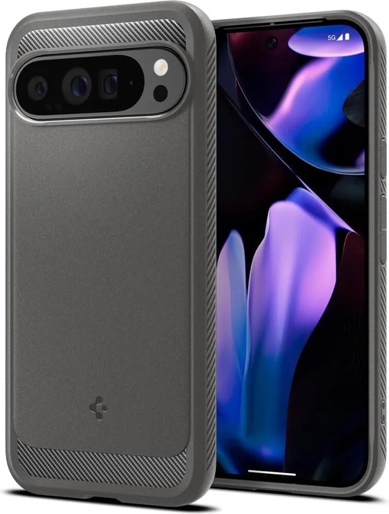 Rugged Armor Hoesje Geschikt voor Google Pixel 9 Pro XL - Back Cover met Air Cushion - Carbon - Matte by Spigen in Grey – product photo